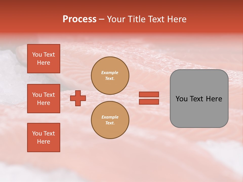 A Group Of Salmons Sitting On Top Of A Pile Of Ice PowerPoint Template