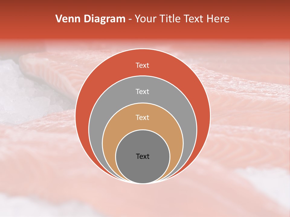 A Group Of Salmons Sitting On Top Of A Pile Of Ice PowerPoint Template