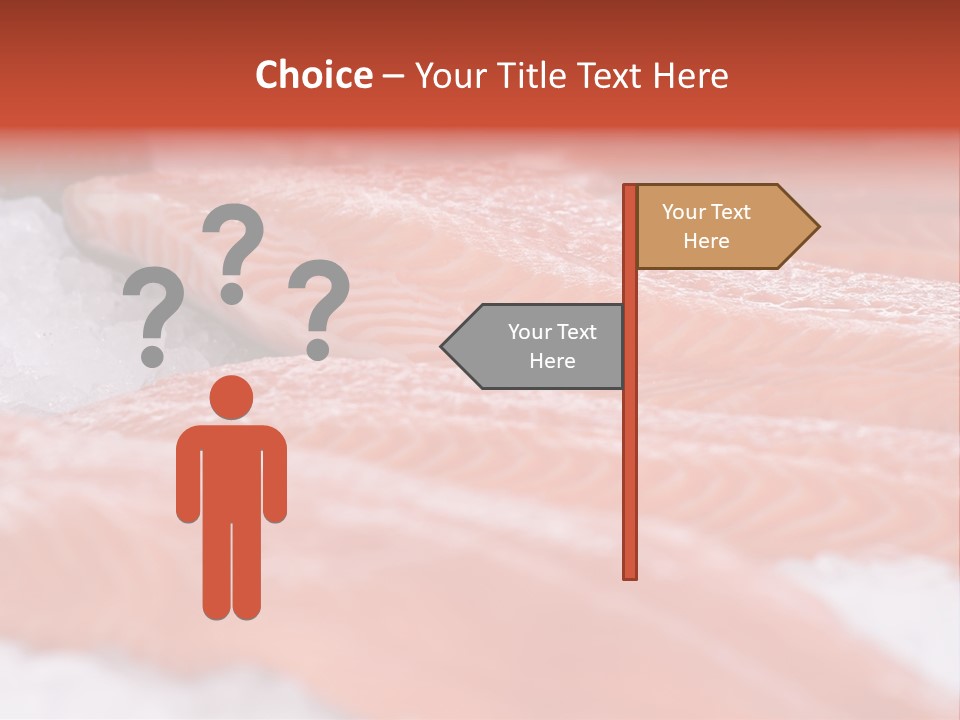 A Group Of Salmons Sitting On Top Of A Pile Of Ice PowerPoint Template