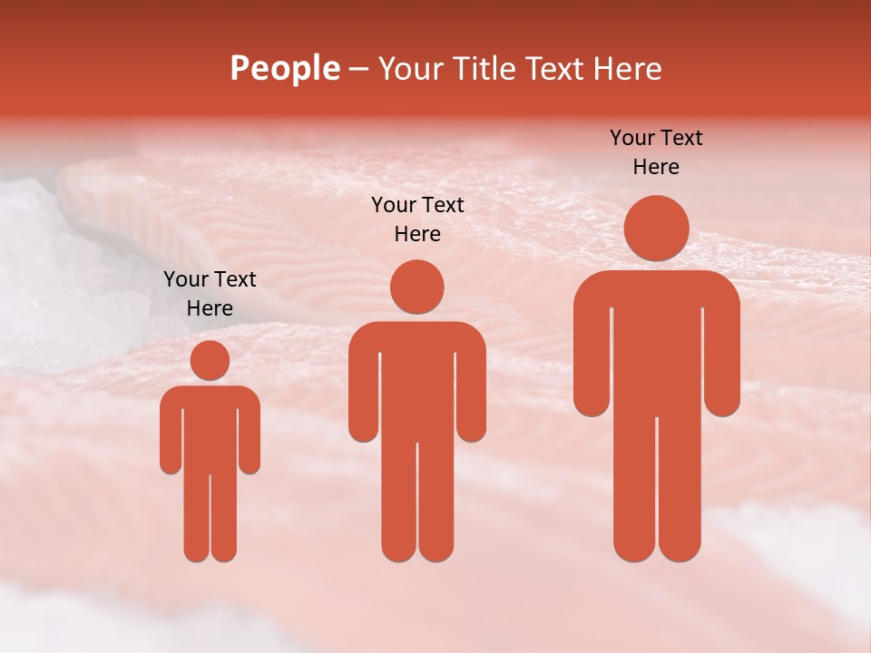 A Group Of Salmons Sitting On Top Of A Pile Of Ice PowerPoint Template