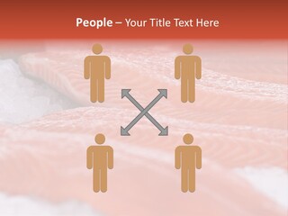 A Group Of Salmons Sitting On Top Of A Pile Of Ice PowerPoint Template