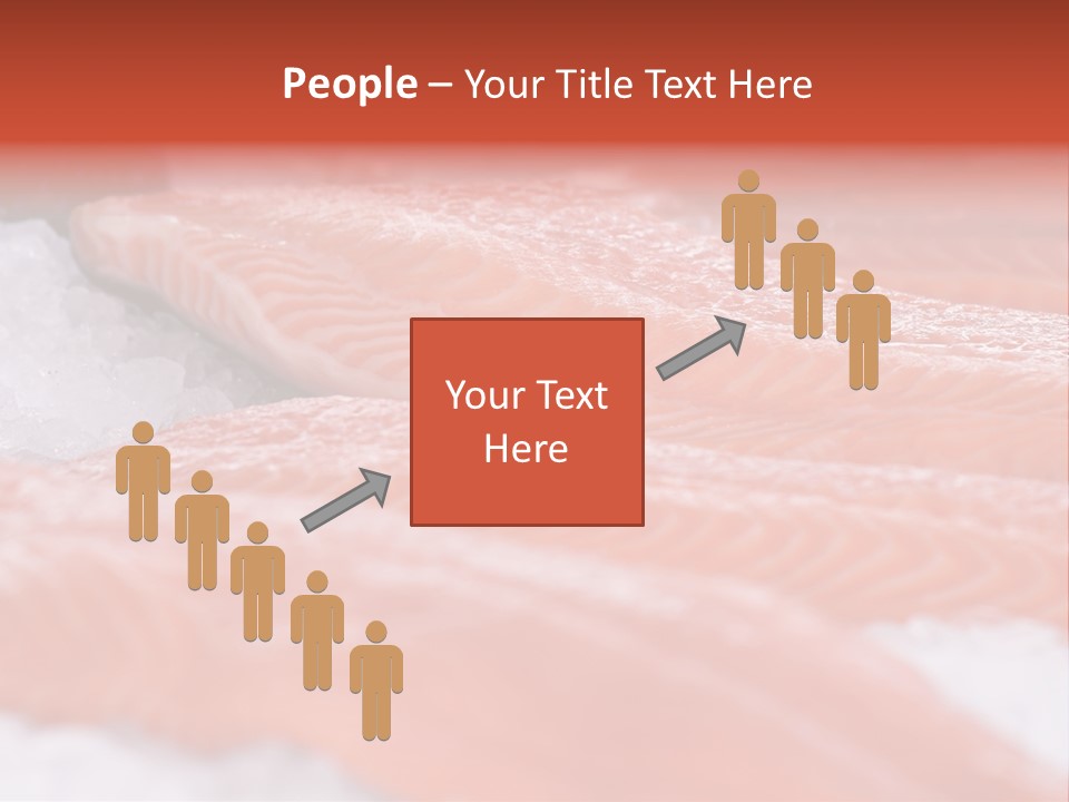 A Group Of Salmons Sitting On Top Of A Pile Of Ice PowerPoint Template