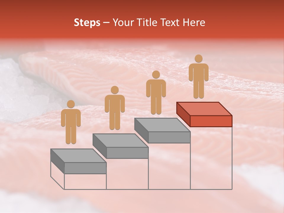A Group Of Salmons Sitting On Top Of A Pile Of Ice PowerPoint Template