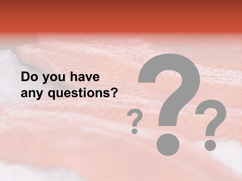 A Group Of Salmons Sitting On Top Of A Pile Of Ice PowerPoint Template