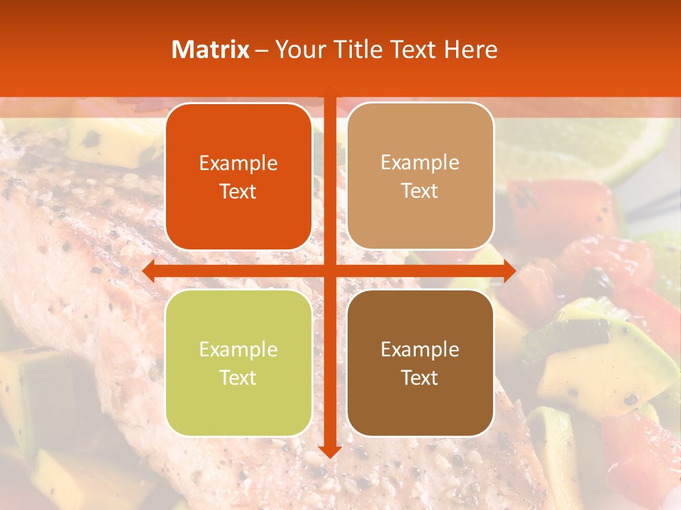 A Piece Of Salmon With Vegetables On A Plate PowerPoint Template
