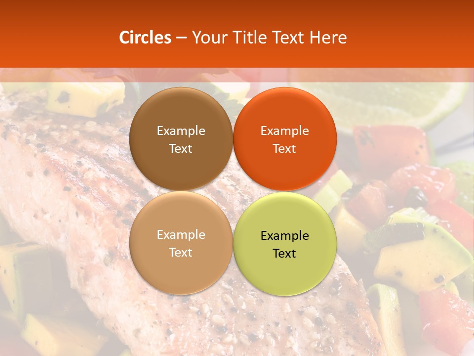 A Piece Of Salmon With Vegetables On A Plate PowerPoint Template