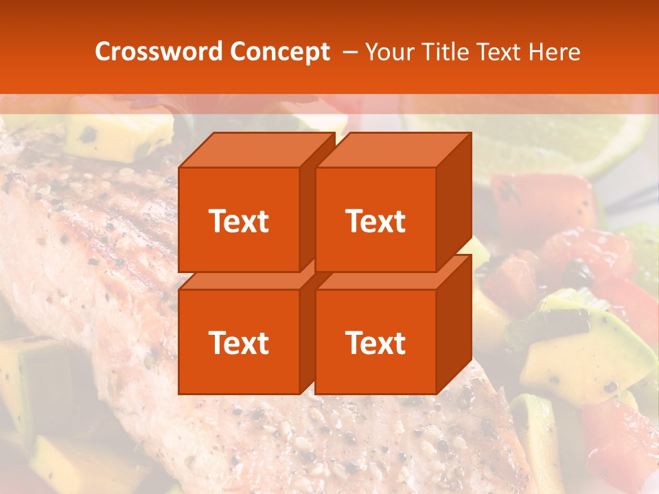 A Piece Of Salmon With Vegetables On A Plate PowerPoint Template