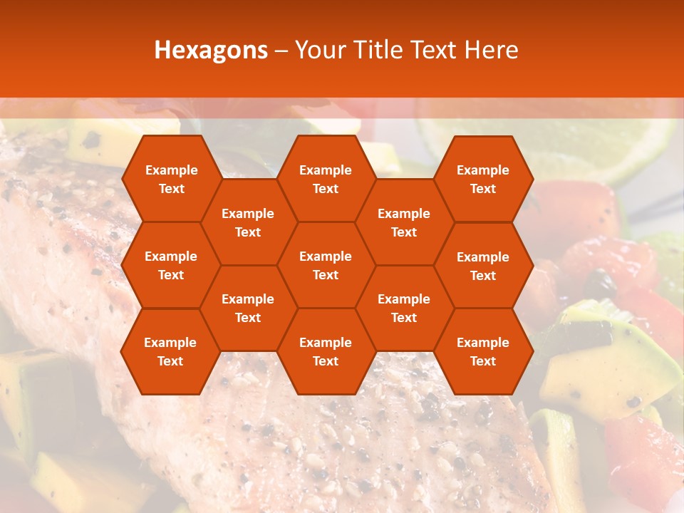 A Piece Of Salmon With Vegetables On A Plate PowerPoint Template