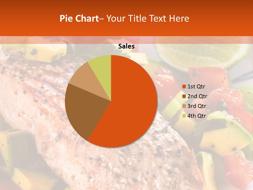 A Piece Of Salmon With Vegetables On A Plate PowerPoint Template