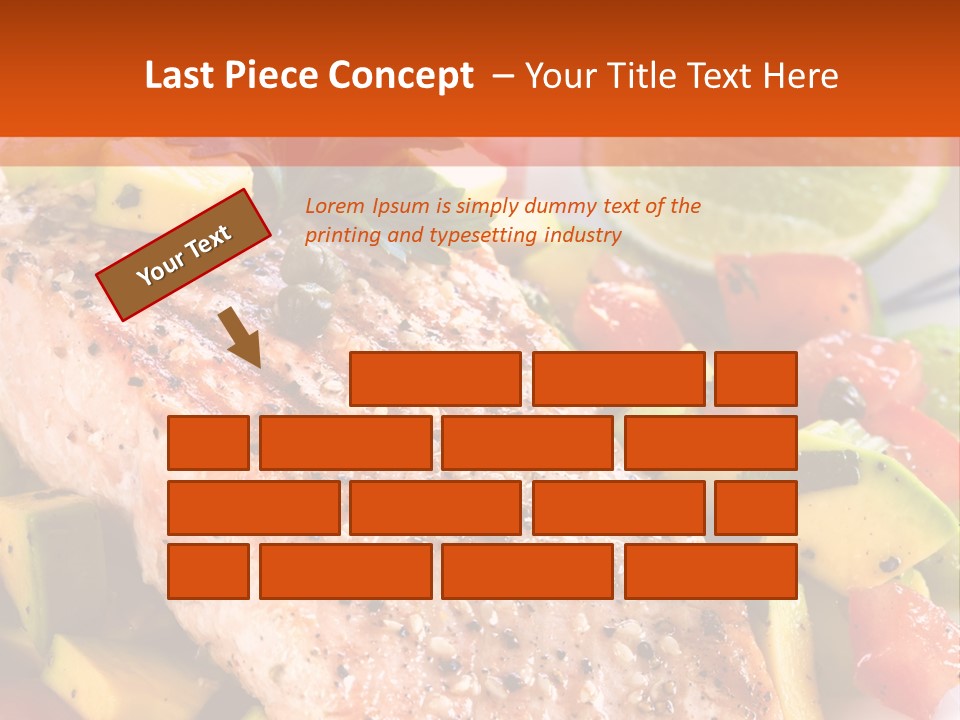 A Piece Of Salmon With Vegetables On A Plate PowerPoint Template