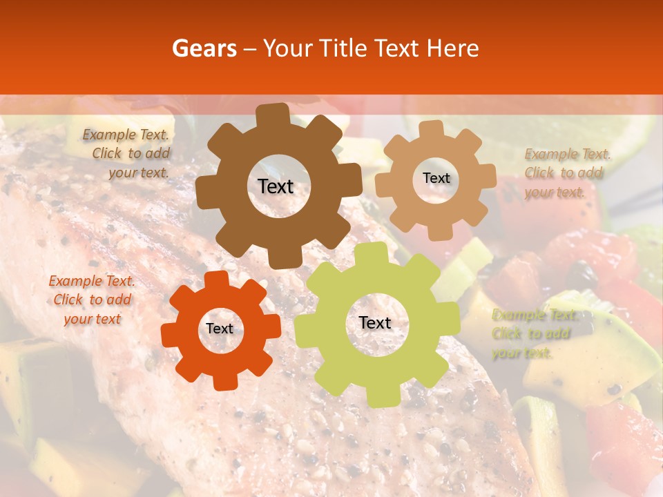 A Piece Of Salmon With Vegetables On A Plate PowerPoint Template