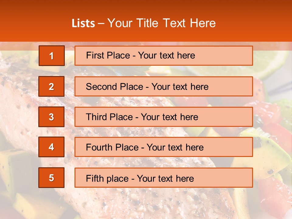 A Piece Of Salmon With Vegetables On A Plate PowerPoint Template