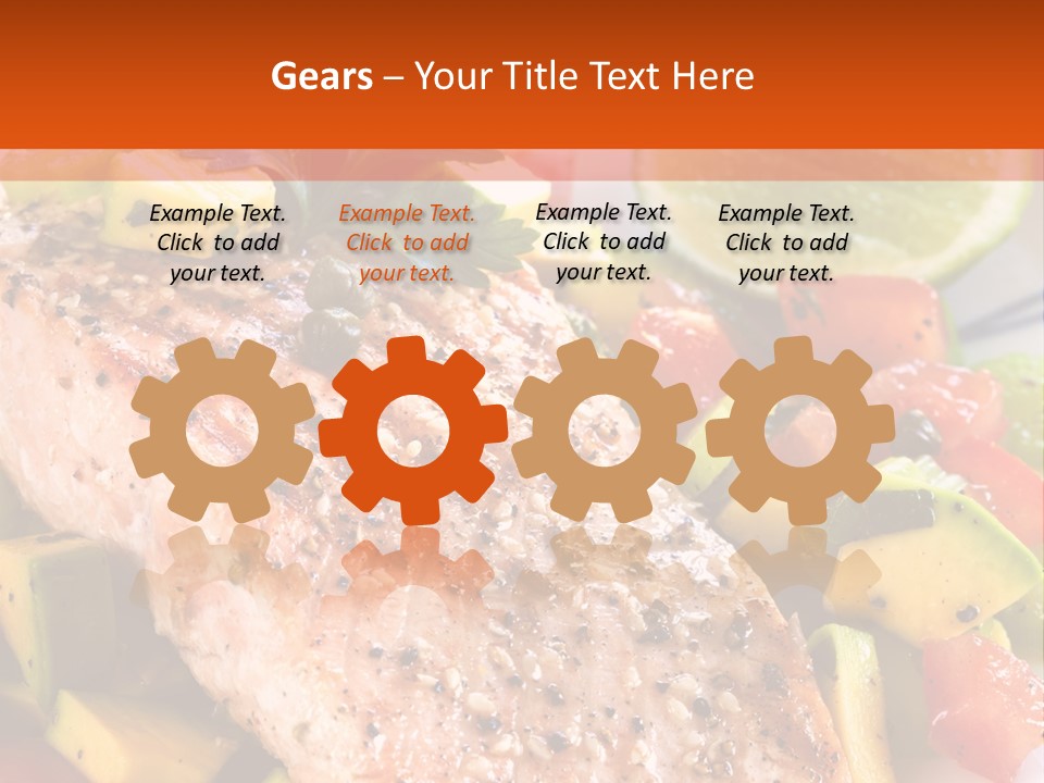 A Piece Of Salmon With Vegetables On A Plate PowerPoint Template