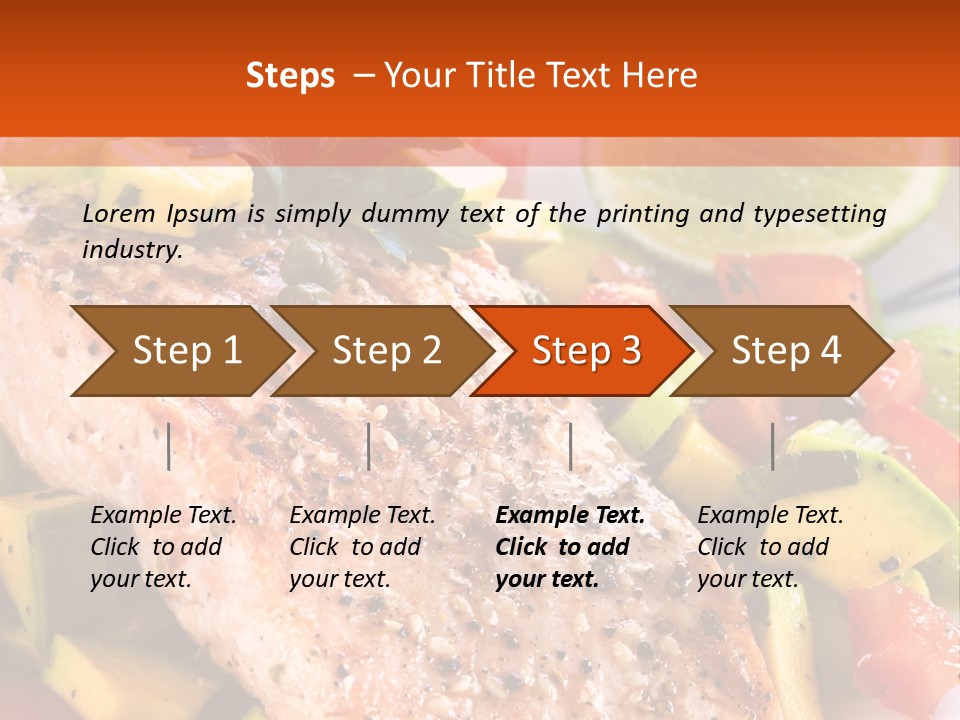 A Piece Of Salmon With Vegetables On A Plate PowerPoint Template