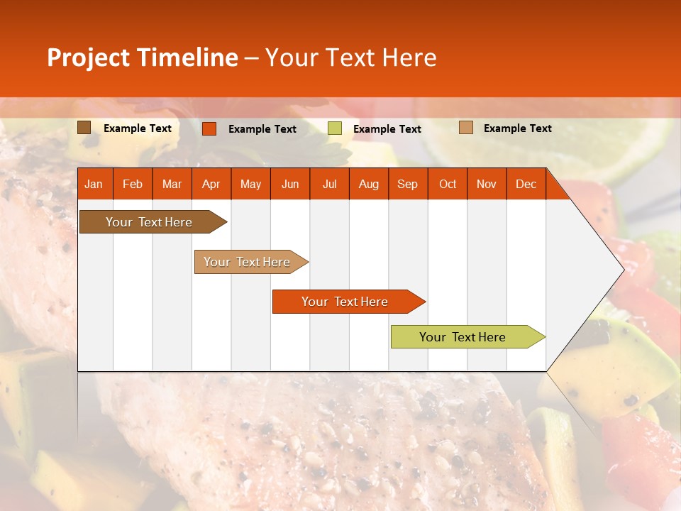 A Piece Of Salmon With Vegetables On A Plate PowerPoint Template
