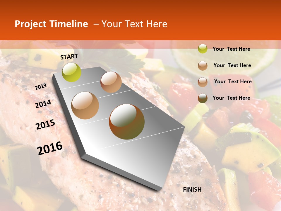 A Piece Of Salmon With Vegetables On A Plate PowerPoint Template