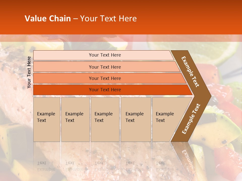 A Piece Of Salmon With Vegetables On A Plate PowerPoint Template