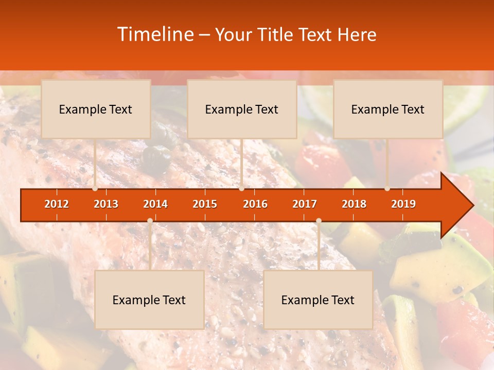 A Piece Of Salmon With Vegetables On A Plate PowerPoint Template