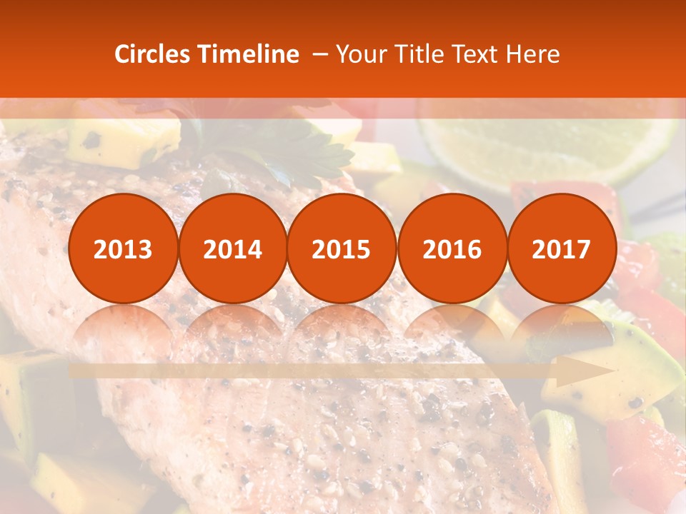 A Piece Of Salmon With Vegetables On A Plate PowerPoint Template