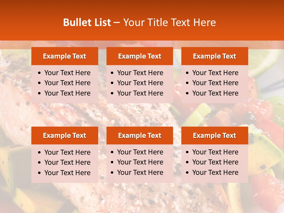 A Piece Of Salmon With Vegetables On A Plate PowerPoint Template