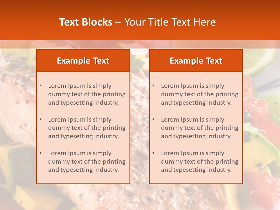 A Piece Of Salmon With Vegetables On A Plate PowerPoint Template
