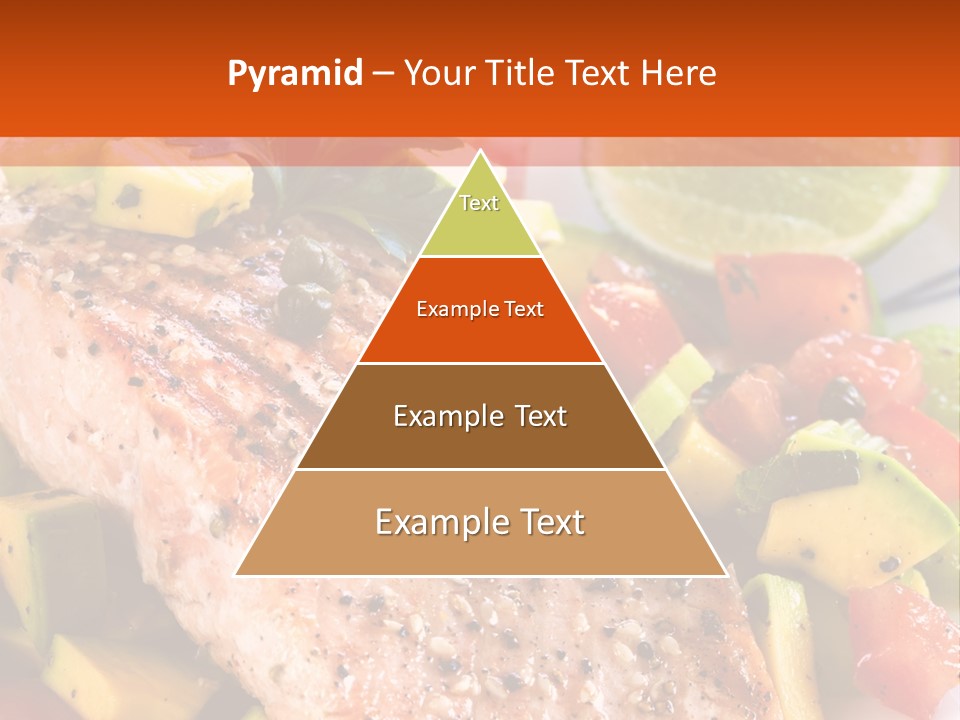 A Piece Of Salmon With Vegetables On A Plate PowerPoint Template