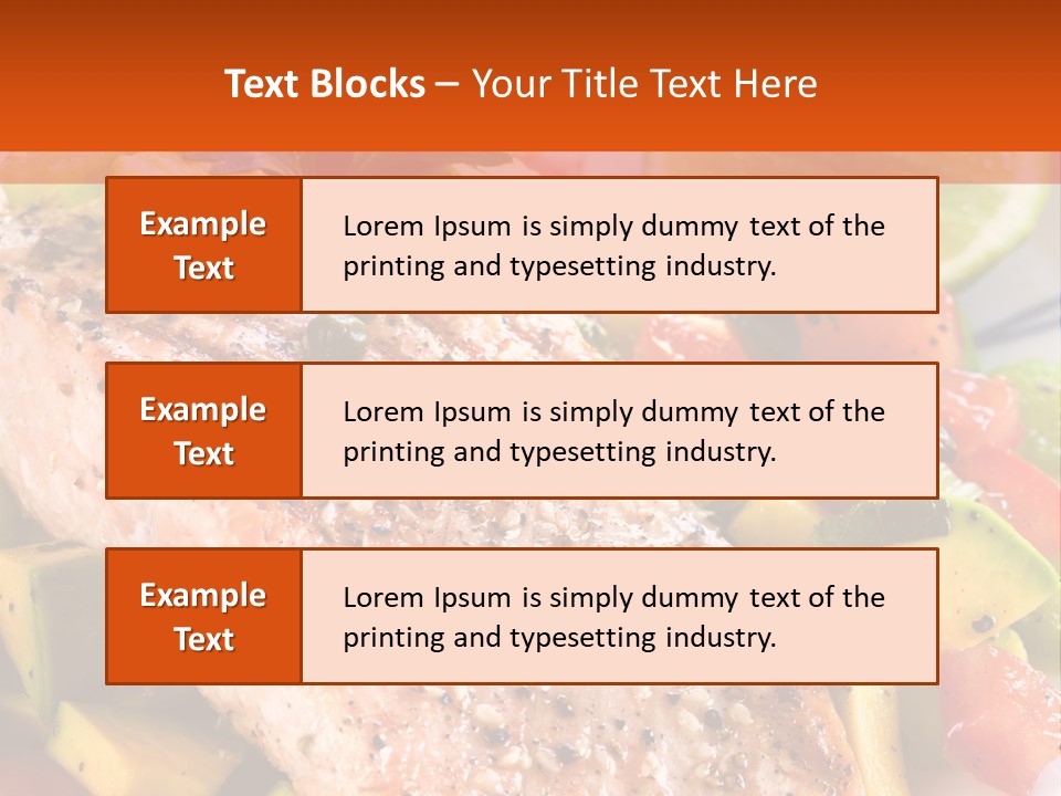 A Piece Of Salmon With Vegetables On A Plate PowerPoint Template