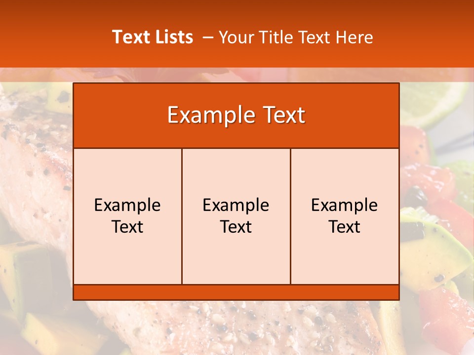A Piece Of Salmon With Vegetables On A Plate PowerPoint Template