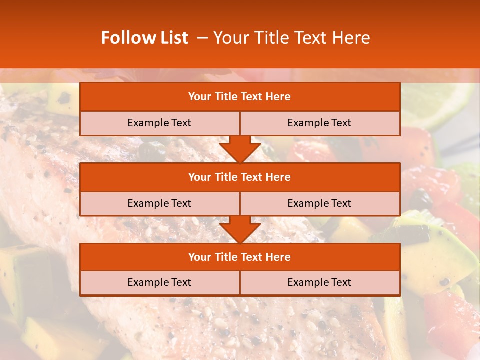A Piece Of Salmon With Vegetables On A Plate PowerPoint Template