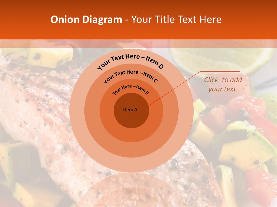 A Piece Of Salmon With Vegetables On A Plate PowerPoint Template