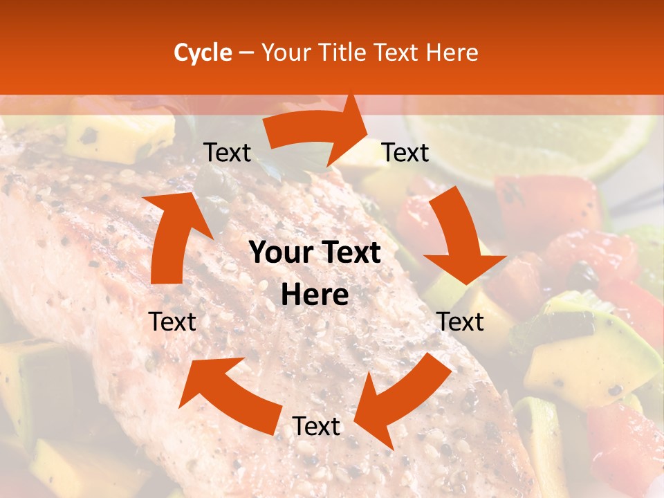 A Piece Of Salmon With Vegetables On A Plate PowerPoint Template