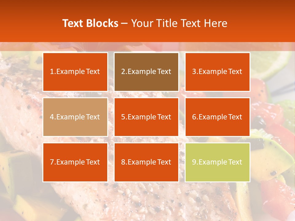 A Piece Of Salmon With Vegetables On A Plate PowerPoint Template