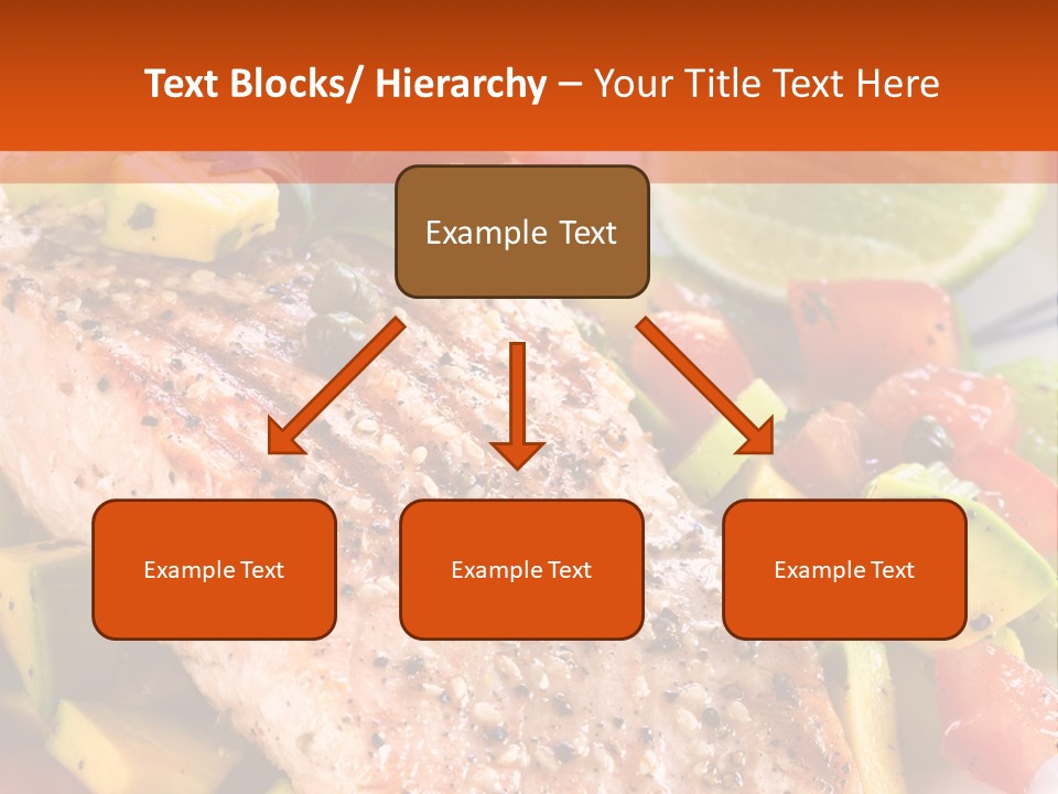 A Piece Of Salmon With Vegetables On A Plate PowerPoint Template