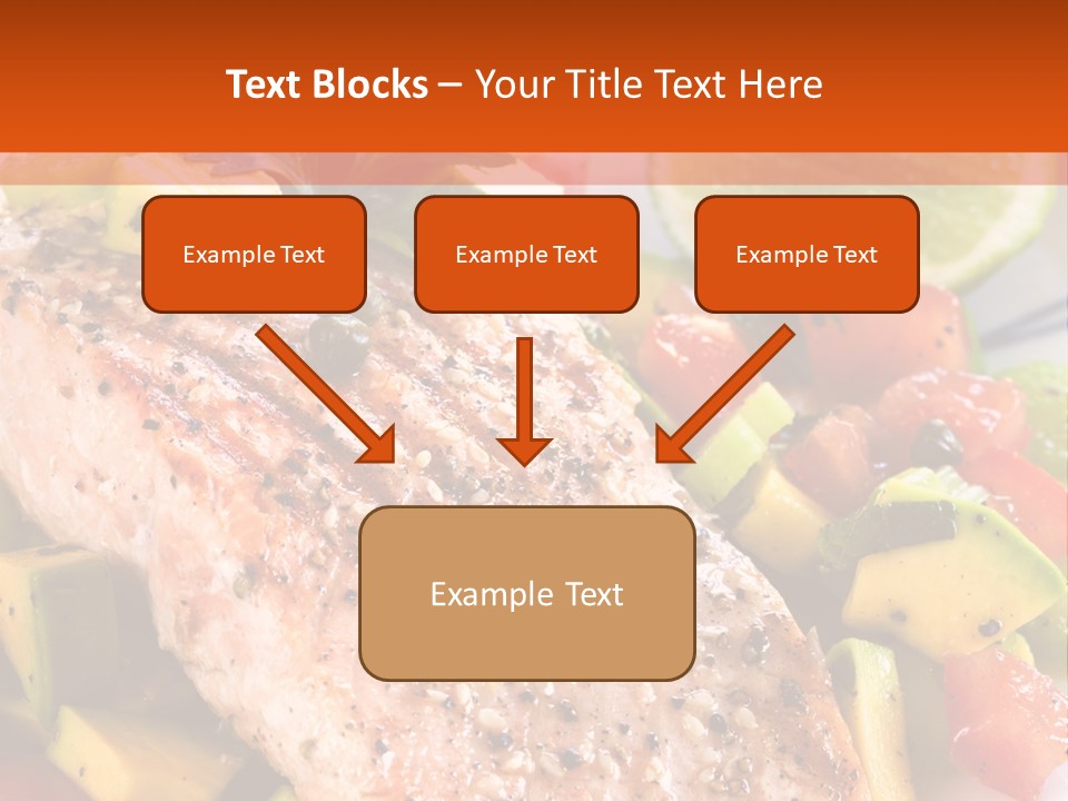 A Piece Of Salmon With Vegetables On A Plate PowerPoint Template