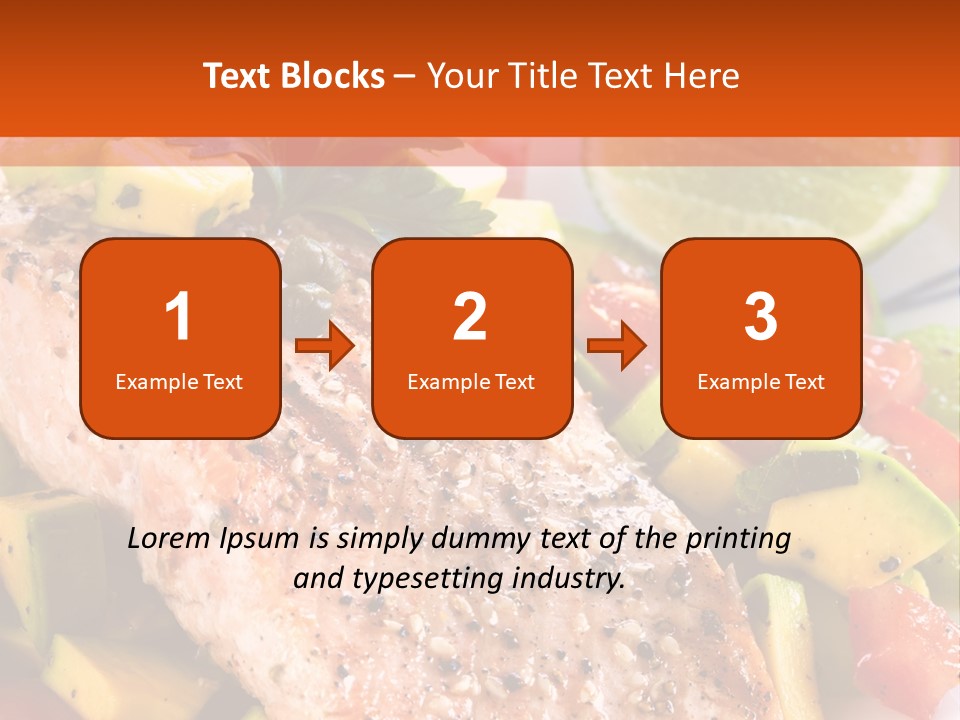A Piece Of Salmon With Vegetables On A Plate PowerPoint Template