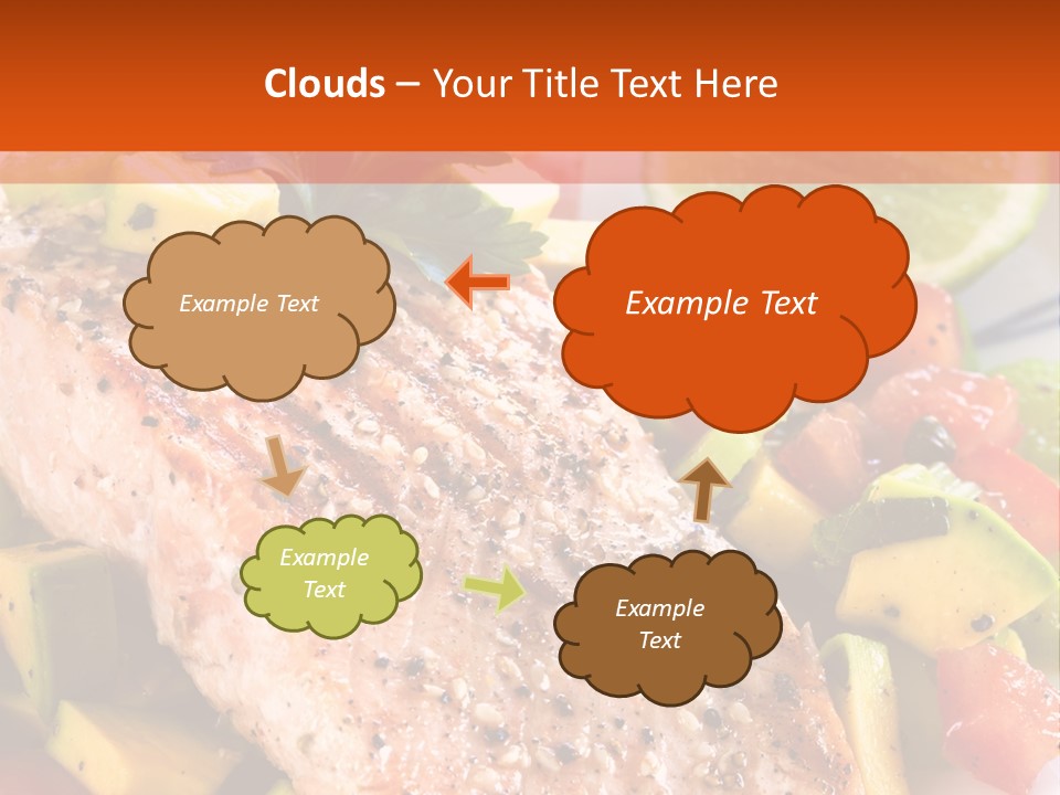 A Piece Of Salmon With Vegetables On A Plate PowerPoint Template