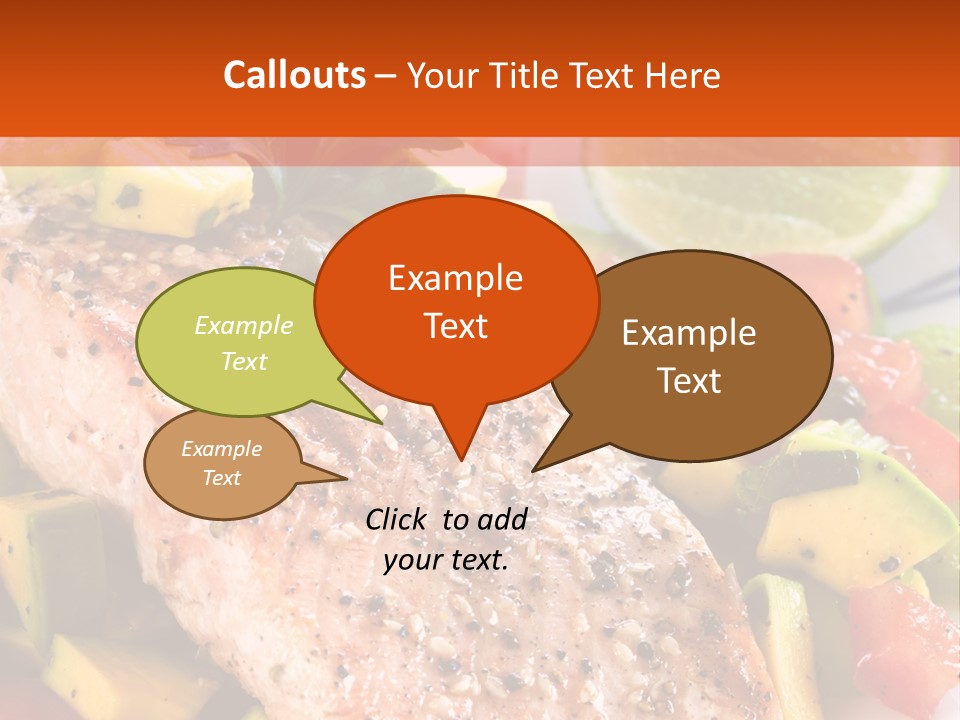 A Piece Of Salmon With Vegetables On A Plate PowerPoint Template