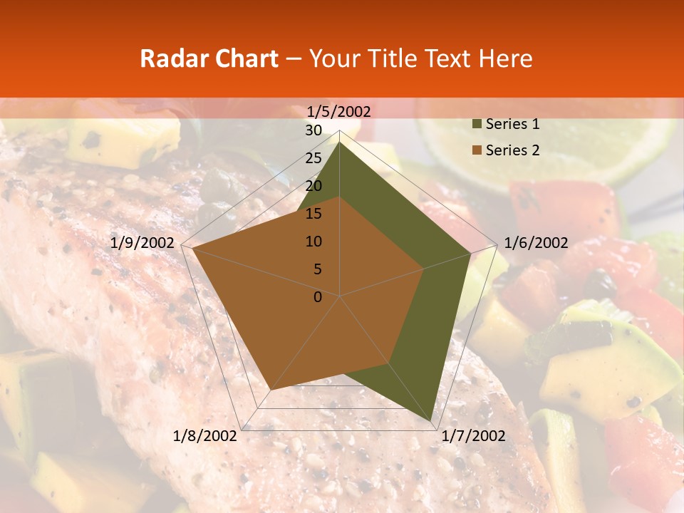 A Piece Of Salmon With Vegetables On A Plate PowerPoint Template