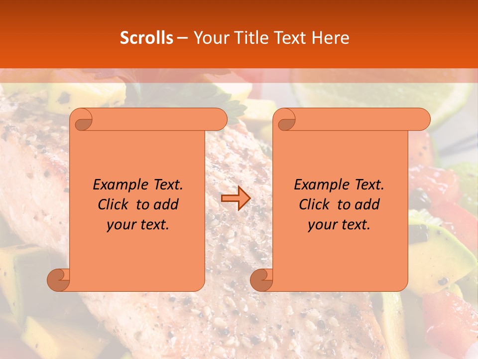 A Piece Of Salmon With Vegetables On A Plate PowerPoint Template