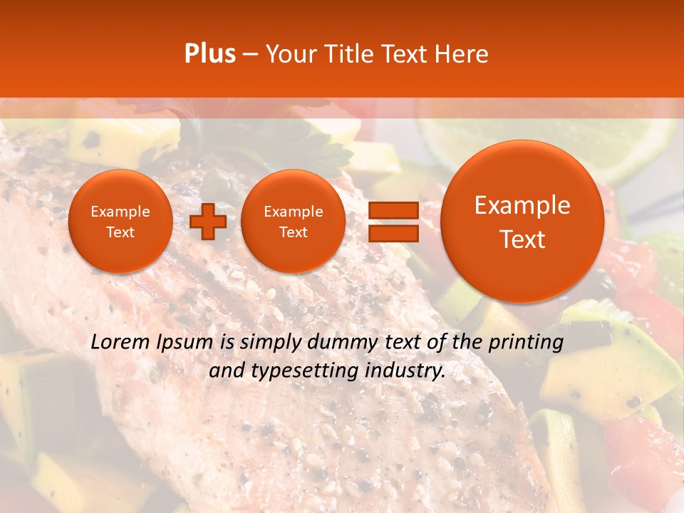 A Piece Of Salmon With Vegetables On A Plate PowerPoint Template