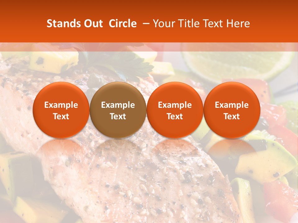 A Piece Of Salmon With Vegetables On A Plate PowerPoint Template