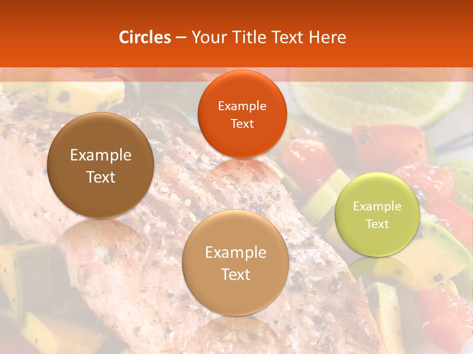 A Piece Of Salmon With Vegetables On A Plate PowerPoint Template
