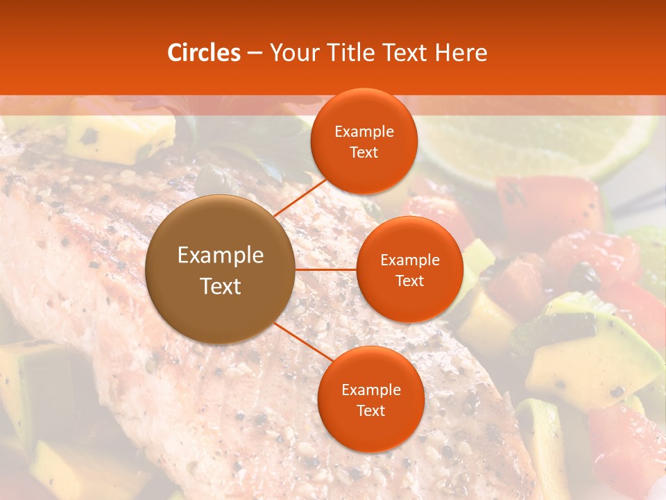 A Piece Of Salmon With Vegetables On A Plate PowerPoint Template