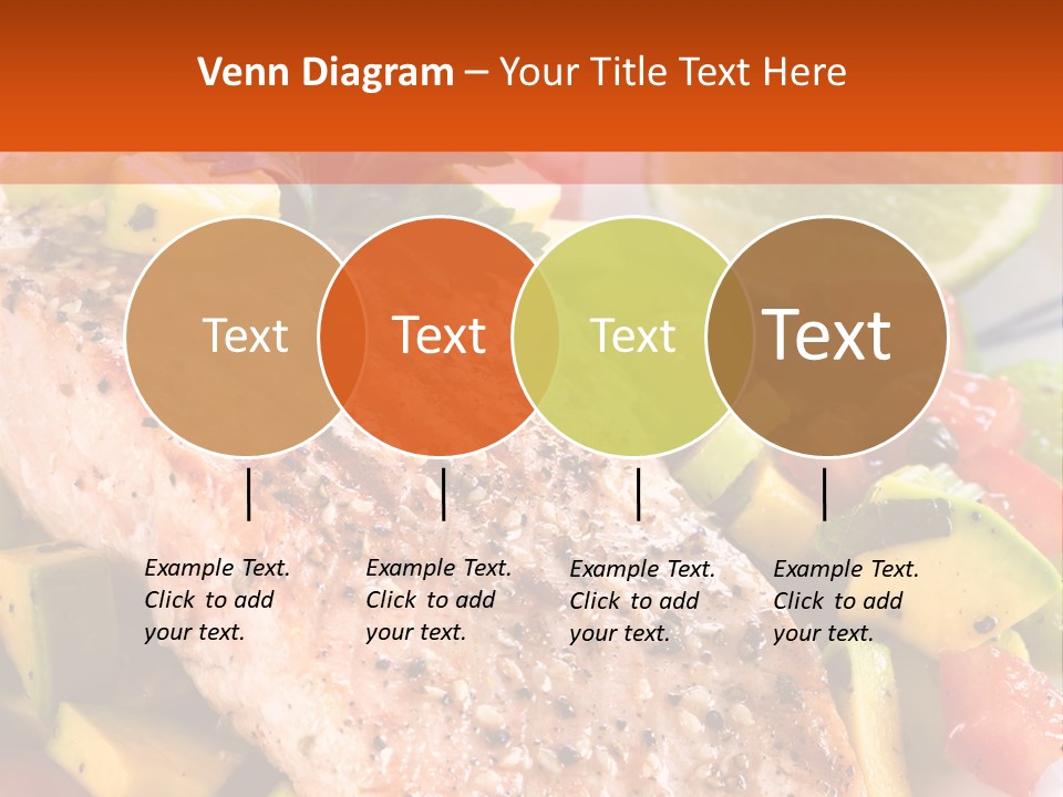 A Piece Of Salmon With Vegetables On A Plate PowerPoint Template