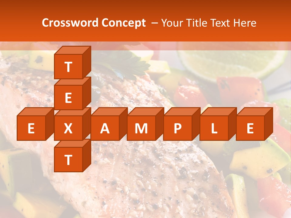 A Piece Of Salmon With Vegetables On A Plate PowerPoint Template