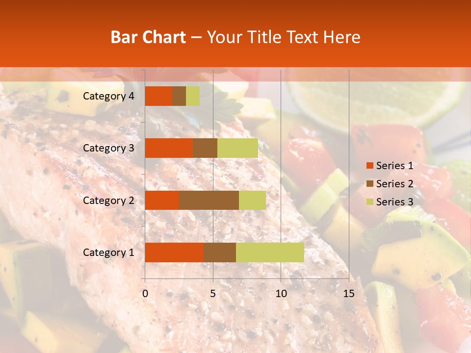 A Piece Of Salmon With Vegetables On A Plate PowerPoint Template