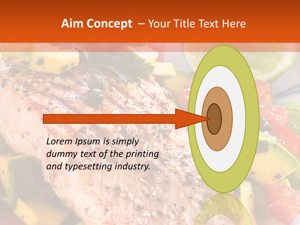 A Piece Of Salmon With Vegetables On A Plate PowerPoint Template