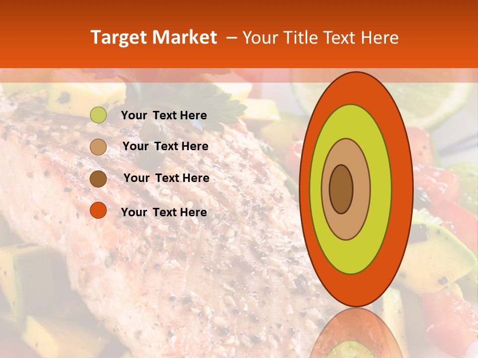 A Piece Of Salmon With Vegetables On A Plate PowerPoint Template