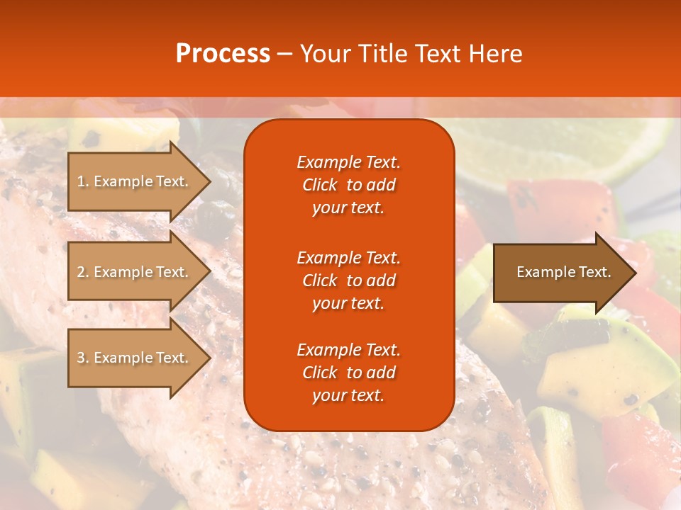 A Piece Of Salmon With Vegetables On A Plate PowerPoint Template