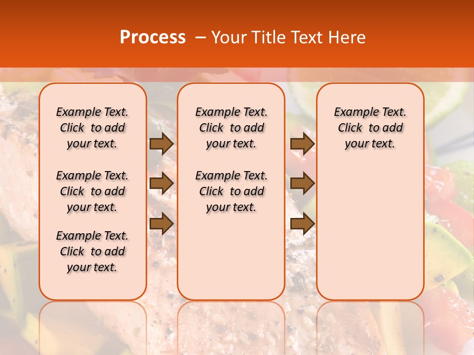 A Piece Of Salmon With Vegetables On A Plate PowerPoint Template